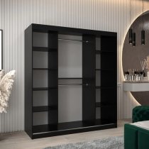 Tavira Wooden Wardrobe 2 Sliding Doors 180cm In Black