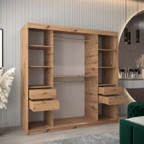 Tavira Wooden Wardrobe 2 Sliding Doors 200cm In Artisan Oak