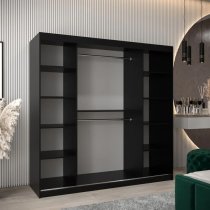 Tavira Wooden Wardrobe 2 Sliding Doors 200cm In Black