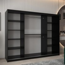 Tavira Wooden Wardrobe 3 Sliding Doors 250cm In Black