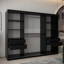 Tavira Wooden Wardrobe 3 Sliding Doors 250cm In Black