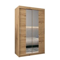 Tavira I Mirrored Wardrobe 2 Sliding Doors 120cm In Artisan Oak