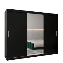 Tavira I Mirrored Wardrobe 3 Sliding Doors 250cm In Black