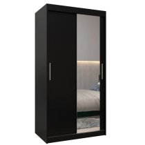 Tavira II Mirrored Wardrobe 2 Sliding Doors 100cm In Black