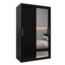 Tavira II Mirrored Wardrobe 2 Sliding Doors 120cm In Black