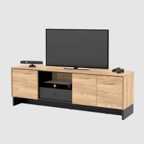 Narva Wooden TV Stand 3 Doors 1 Drawer In Mountain Ash