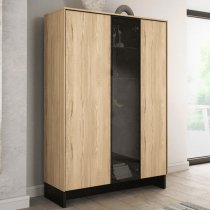 Narva Display Cabinet 2 Doors Wide In Mountain Ash With LED