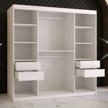 Rieti II Mirrored Wardrobe 2 Sliding Doors 180cm In White