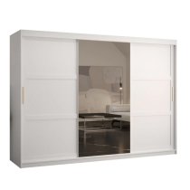 Rieti II Mirrored Wardrobe 2 Sliding Doors 250cm In White