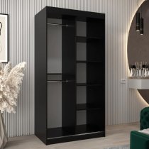 Vevey I Wooden Wardrobe 2 Sliding Doors 100cm In Black