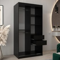 Vevey I Wooden Wardrobe 2 Sliding Doors 100cm In Black