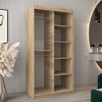 Vevey I Wooden Wardrobe 2 Sliding Doors 100cm In Sonoma Oak