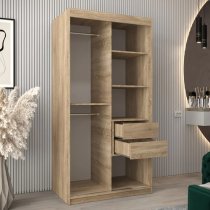 Vevey I Wooden Wardrobe 2 Sliding Doors 100cm In Sonoma Oak