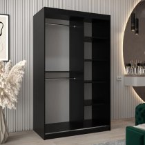 Vevey I Wooden Wardrobe 2 Sliding Doors 120cm In Black