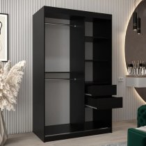 Vevey I Wooden Wardrobe 2 Sliding Doors 120cm In Black