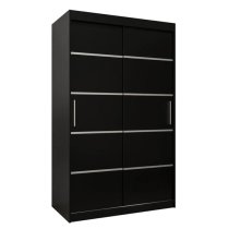 Vevey I Wooden Wardrobe 2 Sliding Doors 120cm In Black