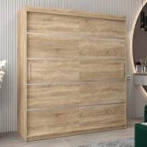 Vevey I Wooden Wardrobe 2 Sliding Doors 180cm In Sonoma Oak