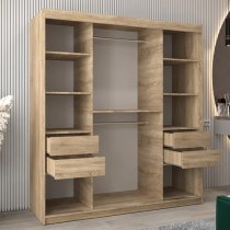 Vevey I Wooden Wardrobe 2 Sliding Doors 180cm In Sonoma Oak