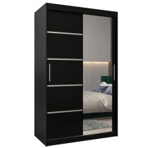 Vevey II Mirrored Wardrobe 2 Sliding Doors 120cm In Black