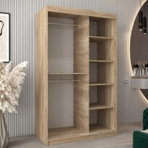 Vevey II Mirrored Wardrobe 2 Sliding Doors 120cm In Sonoma Oak