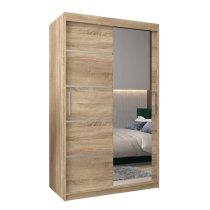 Vevey II Mirrored Wardrobe 2 Sliding Doors 120cm In Sonoma Oak