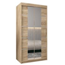 Vevey III Mirrored Wardrobe 2 Sliding Doors 100cm In Sonoma Oak