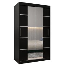 Vevey III Mirrored Wardrobe 2 Sliding Doors 120cm In Black