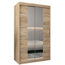 Vevey III Mirrored Wardrobe 2 Sliding Doors 120cm In Sonoma Oak