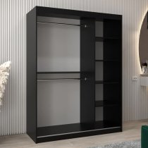 Vevey III Mirrored Wardrobe 2 Sliding Doors 150cm In Black