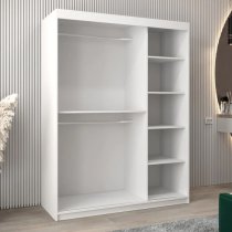 Vevey III Mirrored Wardrobe 2 Sliding Doors 150cm In White