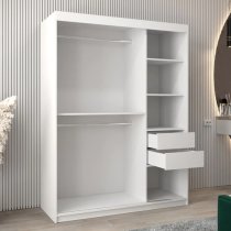 Vevey III Mirrored Wardrobe 2 Sliding Doors 150cm In White