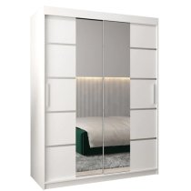 Vevey III Mirrored Wardrobe 2 Sliding Doors 150cm In White