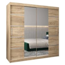 Vevey III Mirrored Wardrobe 2 Sliding Doors 200cm In Sonoma Oak