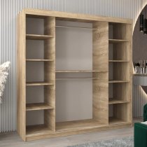 Vevey III Mirrored Wardrobe 2 Sliding Doors 200cm In Sonoma Oak