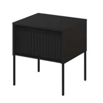 Trier Wooden Bedside Cabinet With 1 Drawer In Matt Black