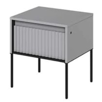 Trier Wooden Bedside Cabinet With 1 Drawer In Matt Grey