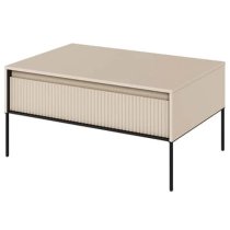 Trier Wooden Coffee Table With 1 Drawer In Beige