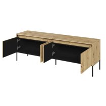 Trier Wooden TV Stand Small With 4 Doors In Artisan Oak