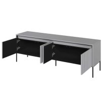 Trier Wooden TV Stand Small With 4 Doors In Matt Grey