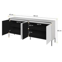 Trier Wooden Sideboard With 4 Doors In Matt White