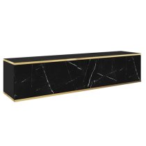 Mexico Floating Wooden TV Stand 2 Doors In Black Marble Effect