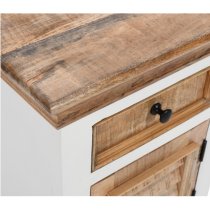 Accra Mango Wood Bedside Cabinet With 1 Door 1 Darwer In Oak