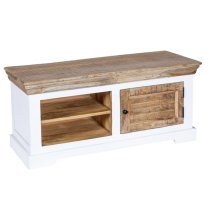 Accra Solid Mango Wood TV Stand With 1 Door In Oak