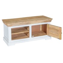 Accra Solid Mango Wood TV Stand With 1 Door In Oak