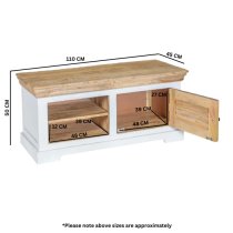 Accra Solid Mango Wood TV Stand With 1 Door In Oak