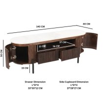 Ocala White Marble And Wood TV Stand In Dark Mahogany