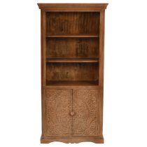 Alaro Solid Mangowood Large Bookcase In Oak