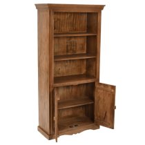 Alaro Solid Mangowood Large Bookcase In Oak