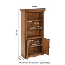 Alaro Solid Mangowood Large Bookcase In Oak