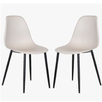 Arta Curve Calico Plastic Seat Dining Chairs In Pair